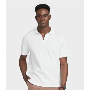 Goodfellow & Co. NWT XXL/2X White Collared Polo Ribbed Knit Casual Vacation Work